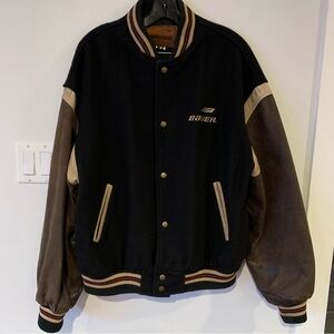 Vintage  Bauer Hockey Letterman Varsity Jacket Wool with Leather  Mens X Large